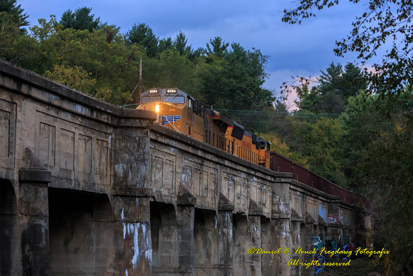 UP Ballast Train Leaving Asheville 8377